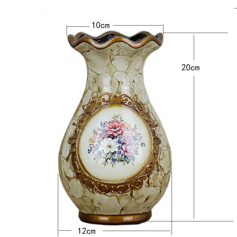 bình hoa gốm sứ hoa tròn dài