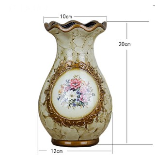 Bình hoa gốm sứ hoa tròn dài