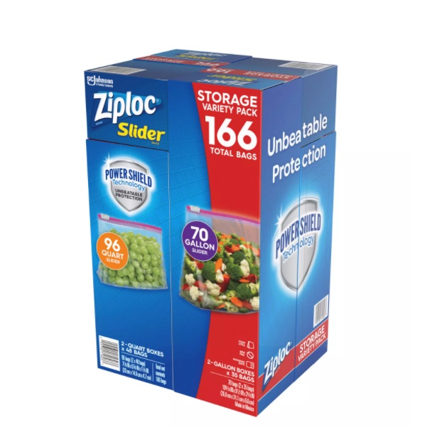 HỘP 48 TÚI KHÓA KÉO TRỮ THỰC PHẨM Ziploc Slider Storage Bags 946ml