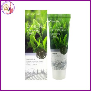 Sữa rửa mặt 3W Clinic chiết xuất trà xanh chống oxy hóa và làm sạch da 100ml Hàn Quốc