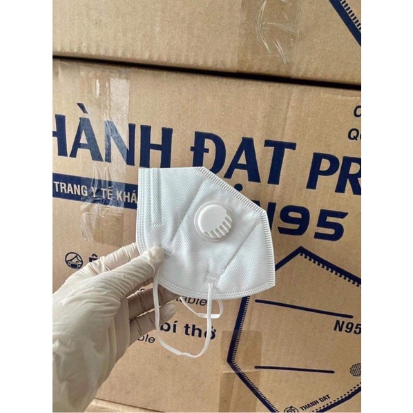 Hộp 10 cái Khẩu trang Cao Cấp N95 Thành Đạt Pro 5 lớp kháng khuẩn. Kiểm định đầy đủ.