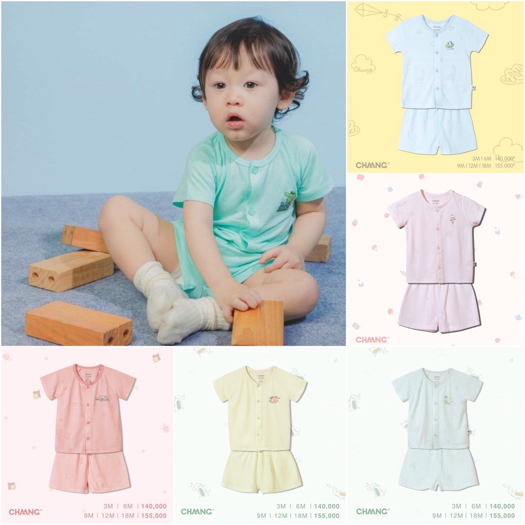 [CHÍNH HÃNG] Bộ áo cộc tay quần đùi cúc giữa trẻ em Lake Chaang