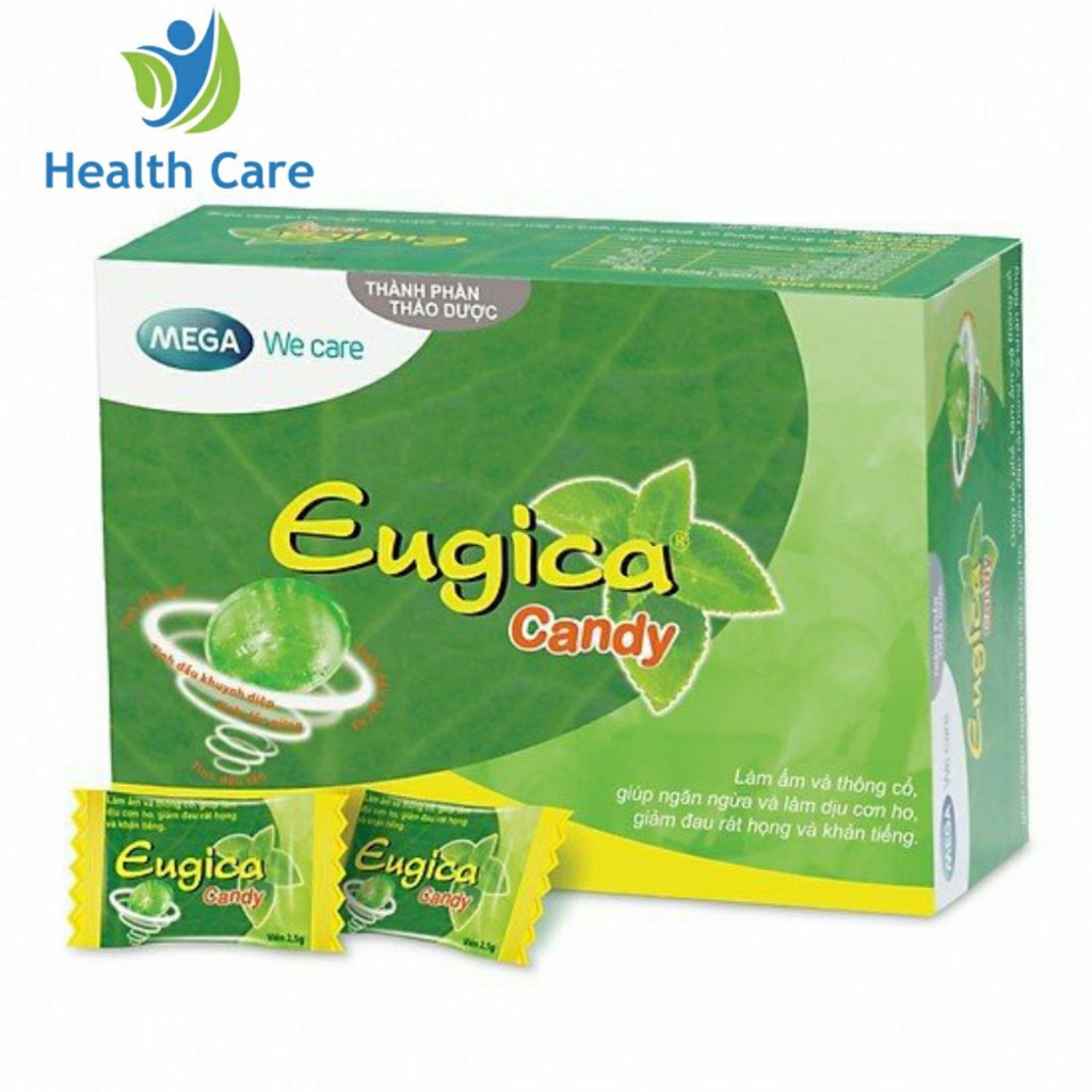 Kẹo Ngậm Thảo Dược Giảm Ho Eugica Candy Hộp 100 Viên