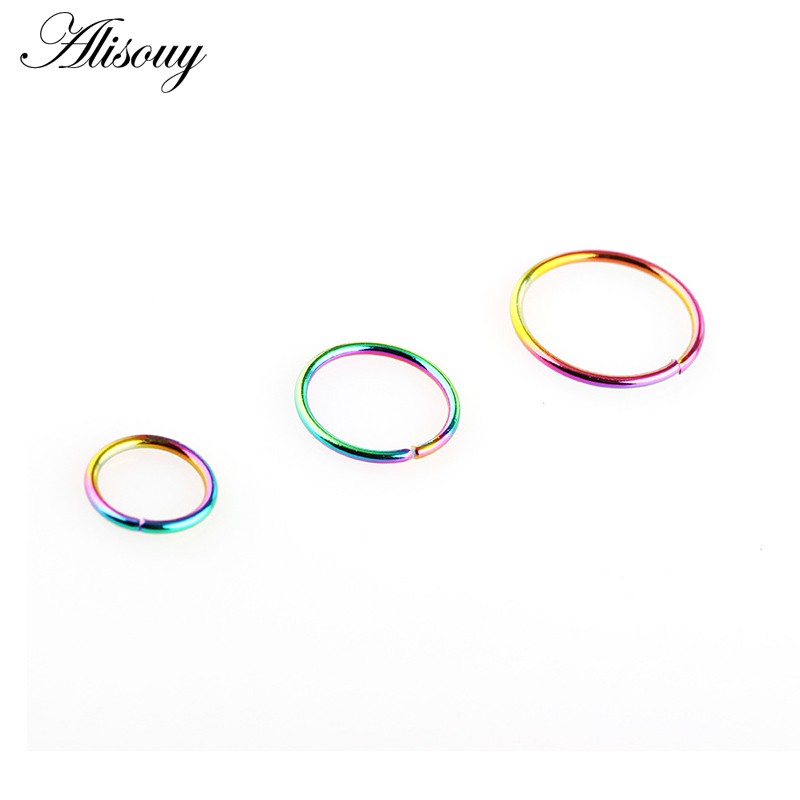 1 Khuyên Mũi Bằng Thép Không Gỉ Mạ Vàng Thời Trang alisouy 20g