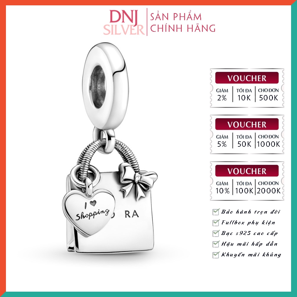 [Hàng cao cấp] Charm bạc 925 cao cấp, hàng chuẩn bạc - Charm Shopping Bag thích hợp để mix vòng tay charm - DN093
