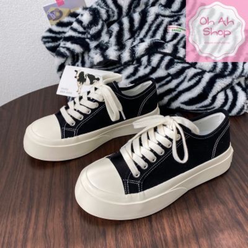 [Ảnh Thật] Giày Thể Thao Sneaker Nữ Vải Độn Đế 3.5cm BE 2 Màu Siêu Hot | BigBuy360 - bigbuy360.vn