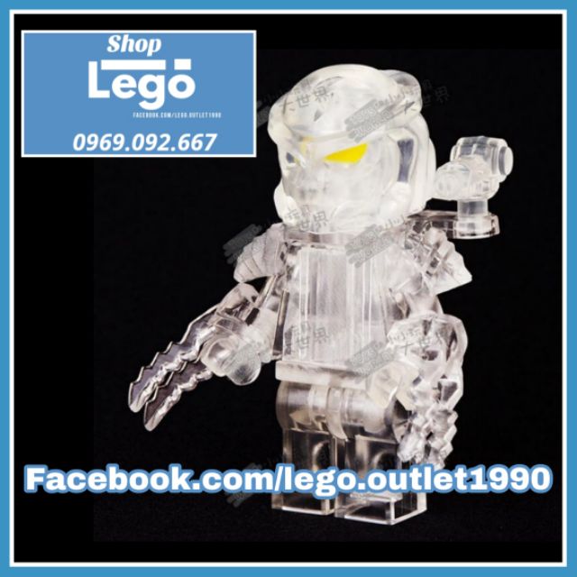 Xếp hình Predator vs Alien tàng hình trong suốt Lego Minifigures Kopf KF812
