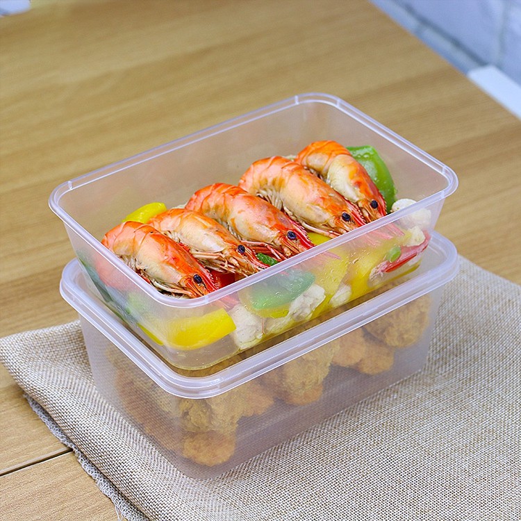 Bộ 10 hộp + 10 nắp hộp vuông microwave 550ml đựng thực phẩm/rau câu/chân gà/pate/kimchi