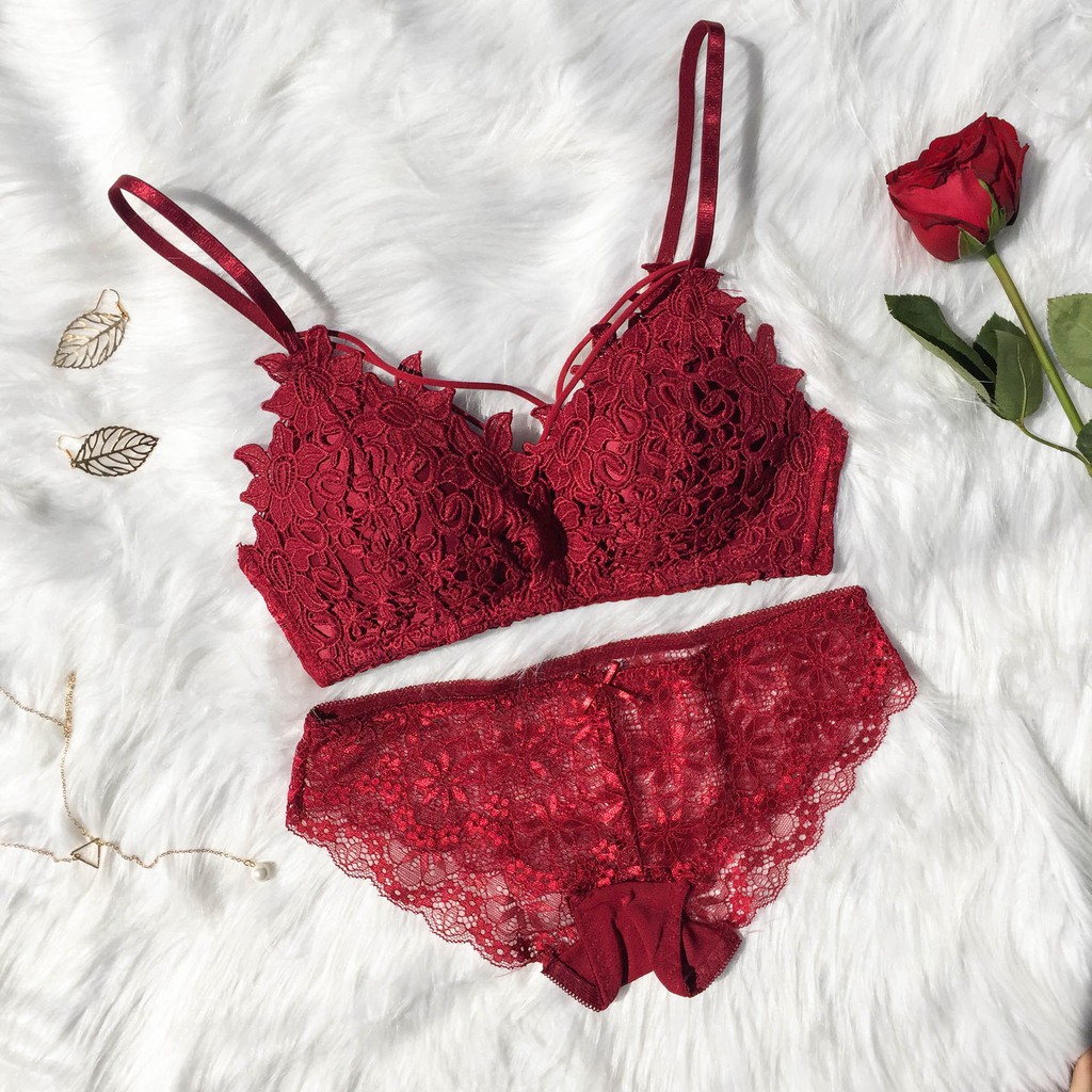 Bộ đồ lót ren đồ lót ren mỏng 5 màu như hình | BigBuy360 - bigbuy360.vn