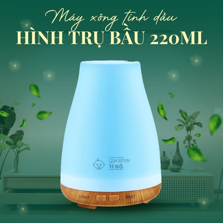 Máy xông tinh dầu có đèn led 7 màu máy phun xông tinh dầu hình chóp cụt dung tích 100ml có remote điều khiển từ xa
