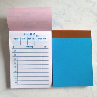01 quyển Order/Cùi xé 2 liên 7 x 10 (50 bộ) - 100 tờ