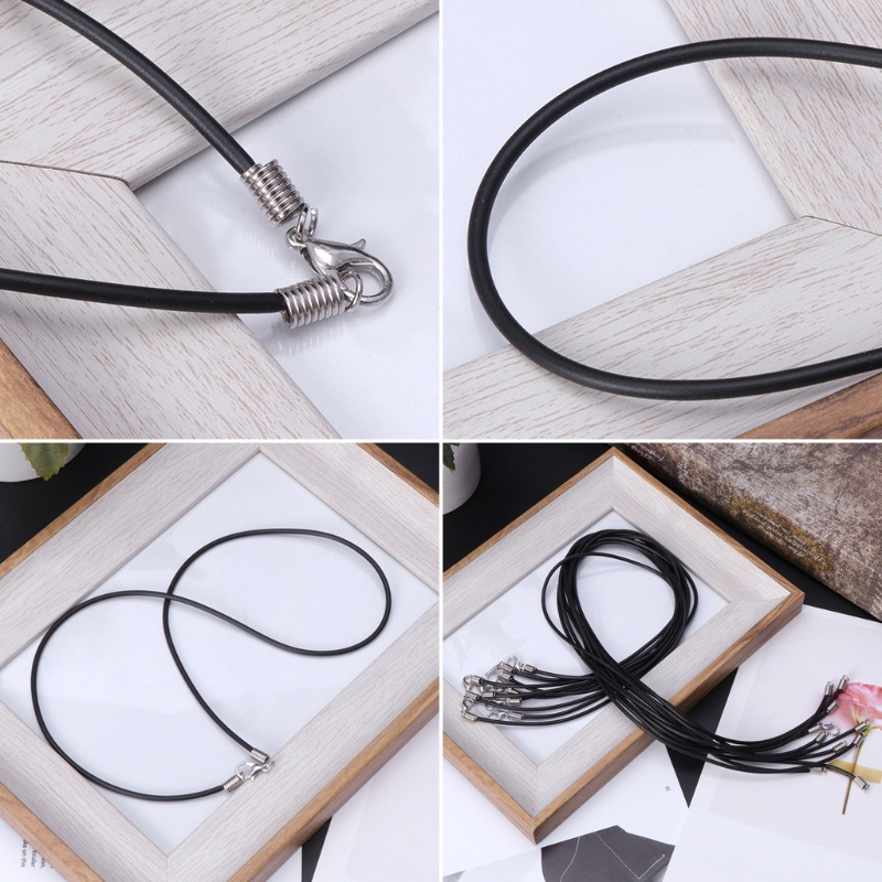 Set 10 Dây Thừng Màu Đen Làm Vòng Tay / Vòng cổ Có Khóa Tôm Hùm
