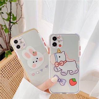 Ốp trong viền màu chống sốc thỏ & ngựa - case iphone
