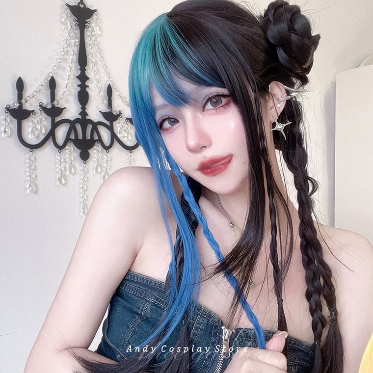 [CÓ SẴN] Wig teen/ tóc giả đen xanh miku Mignon Alice Garden