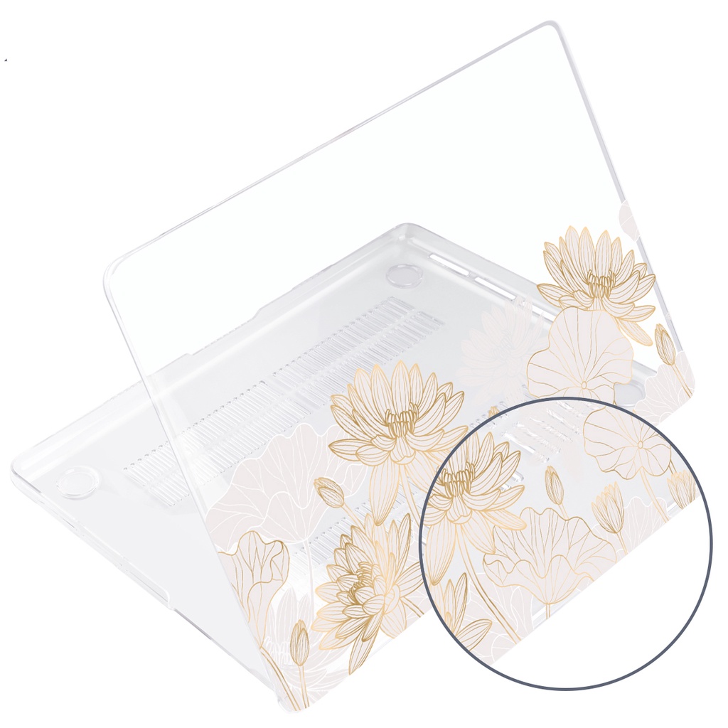 Ốp Máy Tính Bảng Hình Hoa Sen Cho 2022 Macbook Air13.6 M2 Chip A2681 Pro13 A2338 Pro14 16 inch A2442 A2485 Pro13.3 A2251 A1708 A1706 A1466 A1369