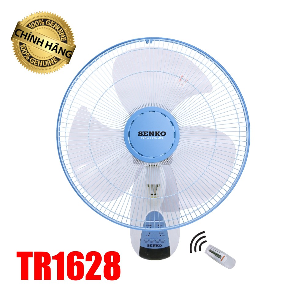 Quạt SENKO Có Remote Tiện Dụng TR1628 47W - Quạt treo tường, quạt điều khiển động cơ lõi đồng - Bảo hành lên đến 2 năm