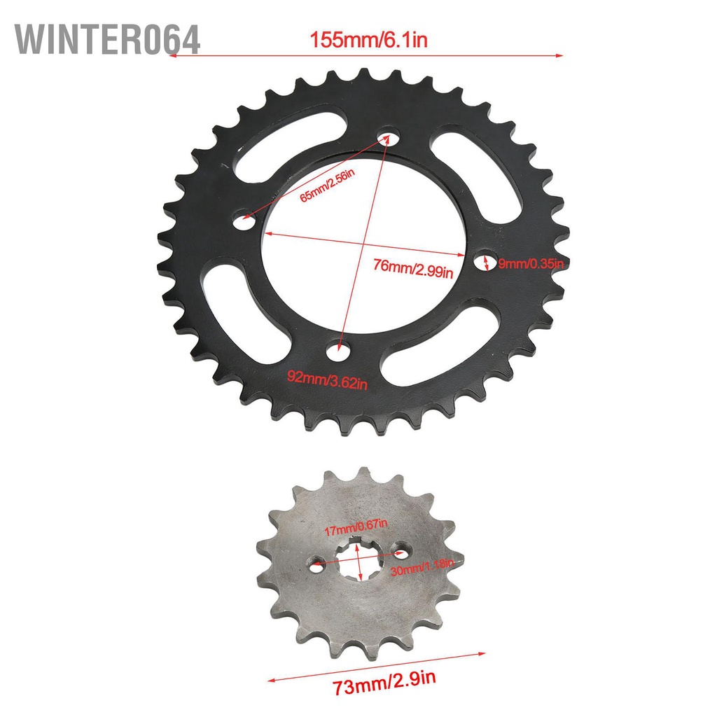 420 Xích 155mm 37T Phía trước 17T Nhông sau Phổ biến cho Xe đạp mini 50cc đến 125cc Bụi bẩn ATV Go Kart Winter064