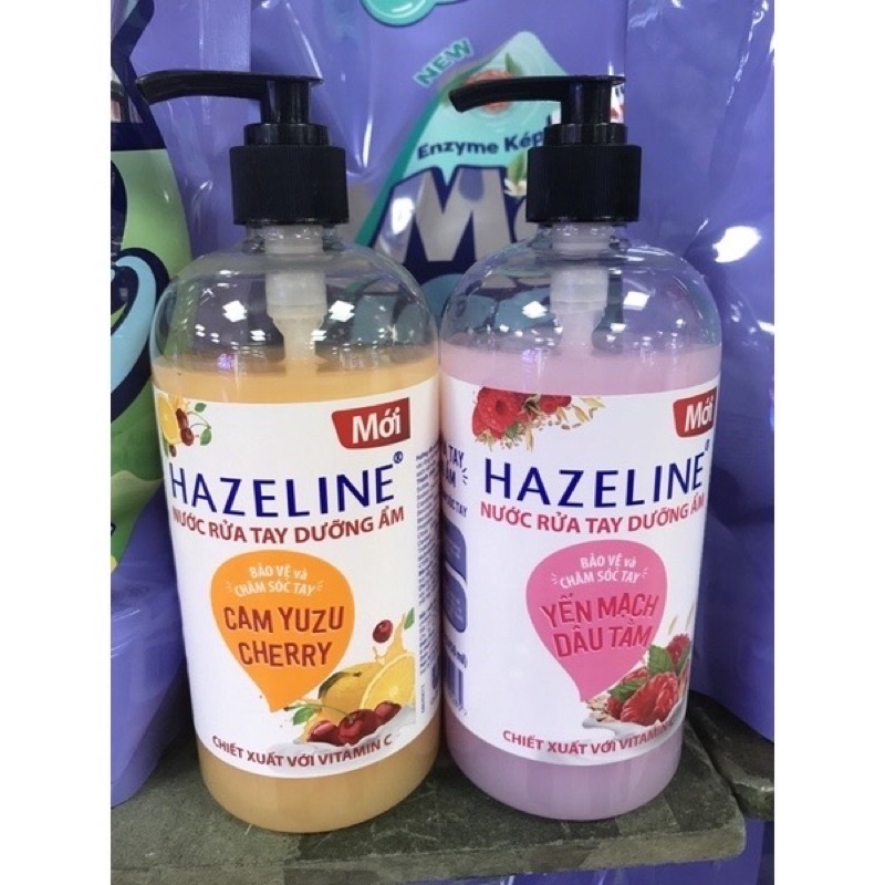 nước rửa tay bảo vệ dưỡng ẩm hazeline chai 450ml