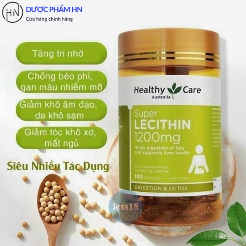 Viên Uống Mầm Đậu Nành Healthy Care Super Lecithin, Giúp Đẹp Da, Tăng Vòng 1, Cân Bằng Nội Tiết Tố Duocphamhn92 100 viên