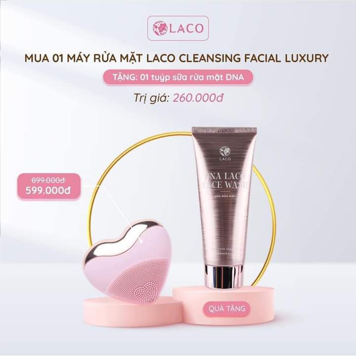 Máy rửa mặt Laco Luxury ( Laco cleansing facial ) Tặng kèm sữa rửa mặt DNA trị giá 260k