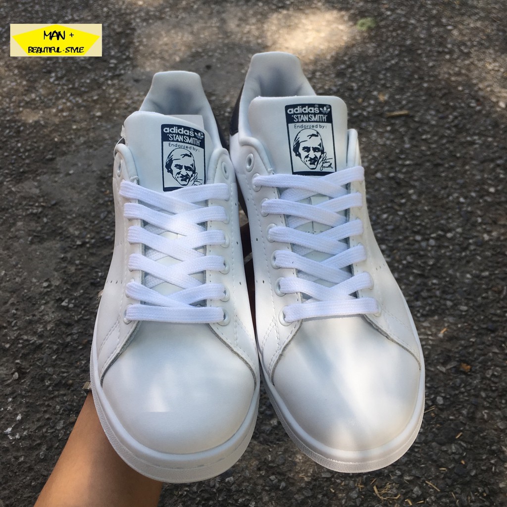 Giày thể thao STAN SMITH trắng gót xanh than