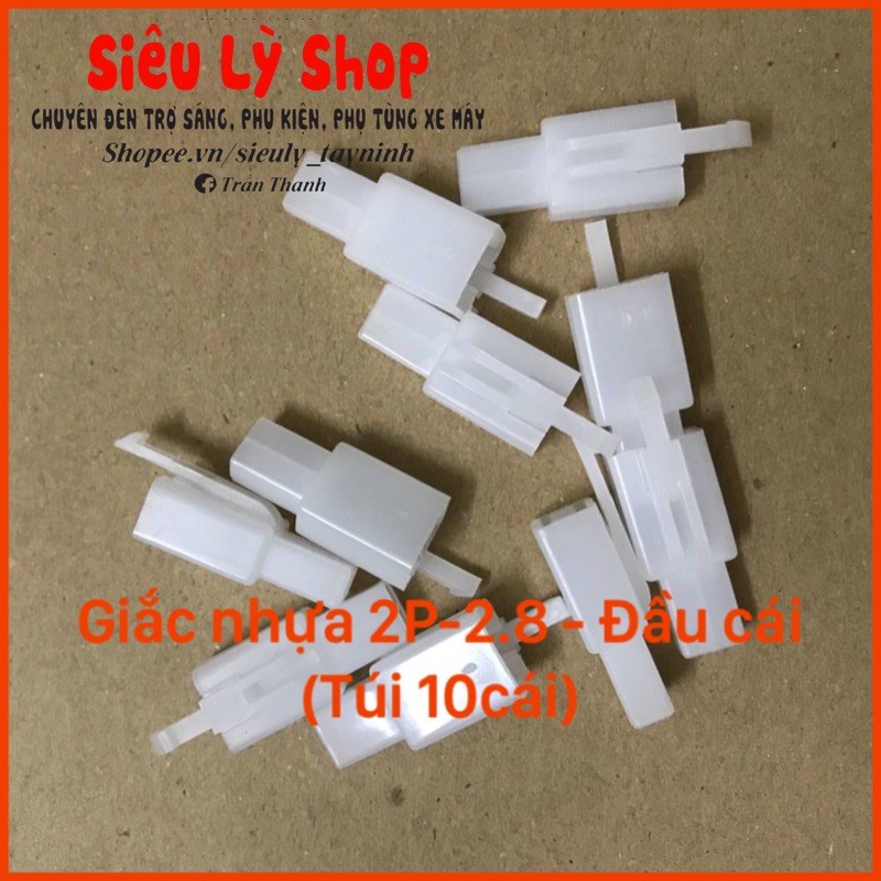 Giắc nhựa xe máy 2P-2.8 - Đầu cái