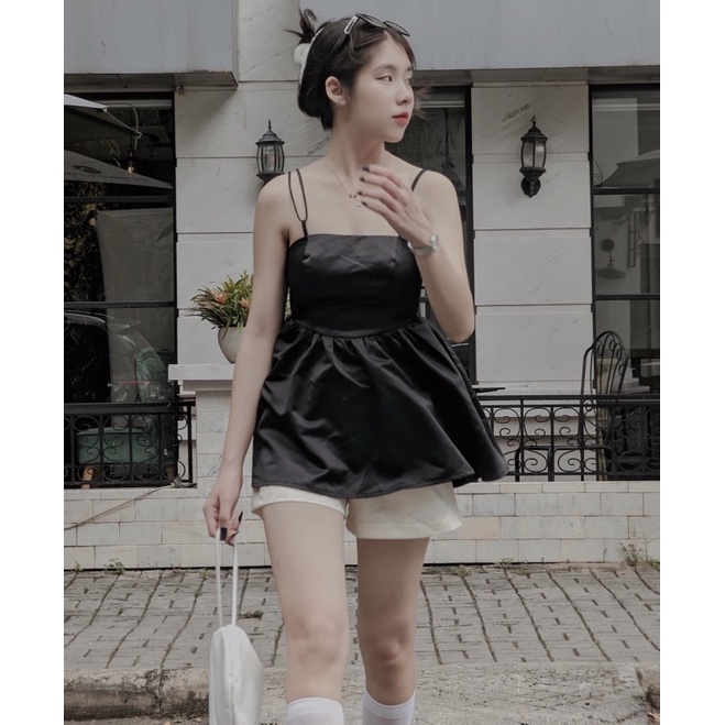 Maia.official - Set Chaeyoung🧋áo 2s baby doll đôi thắt nơ kèm quần short lưng chun có túi