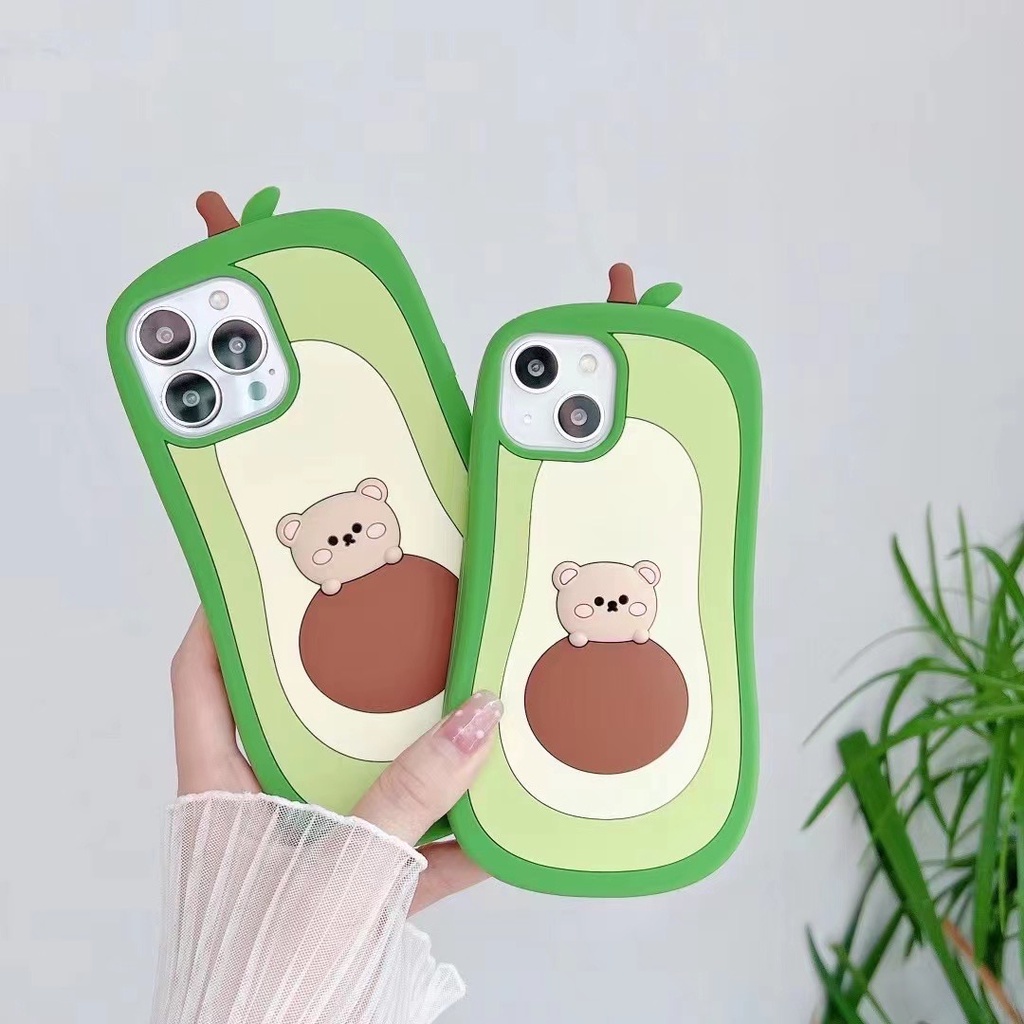Ốp Điện Thoại Silicone tpu Mềm Họa Tiết Quả Bơ 3D Cho Iphone 12 pro max 11 pro max xs max xr x 13promax