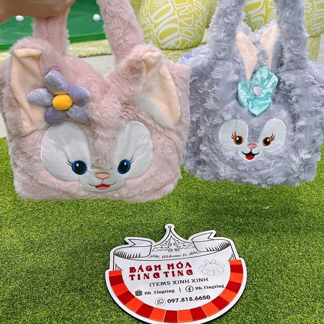 Túi xách tay vải bông dây kéo họa tiết hoạt hình dễ thương, Túi vải bông LinaBell/Stella Lou đáng yêu _ TingTing