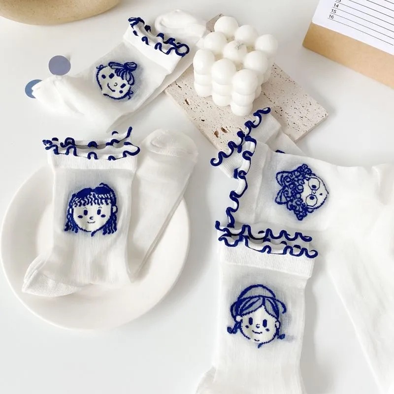 Vớ Lụa Xuyên Thấu Viền Cong Mềm Mại Phong Cách Lolita Nhật Bản Cho Nữ