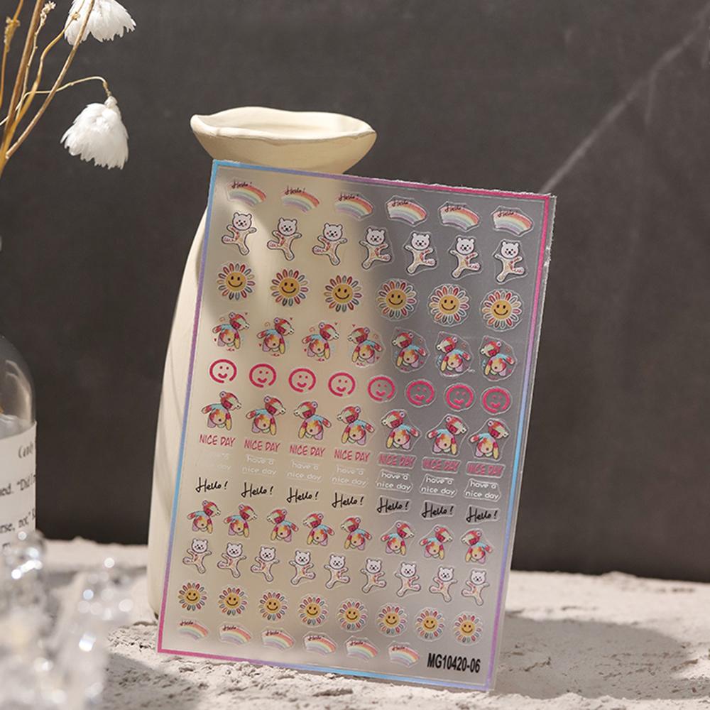 Miếng Dán Trang Trí Móng Tay Hình Gấu Và Ngôi Sao Dễ Thương DIY