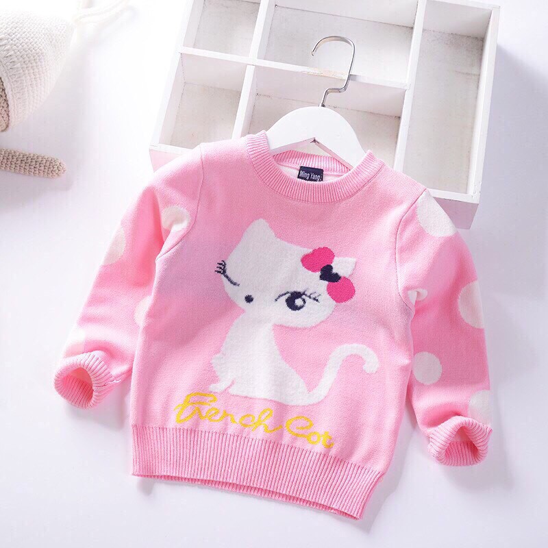 Áo len 2 lớp bé xuất Hàn Bé gái 2-7 tuổi