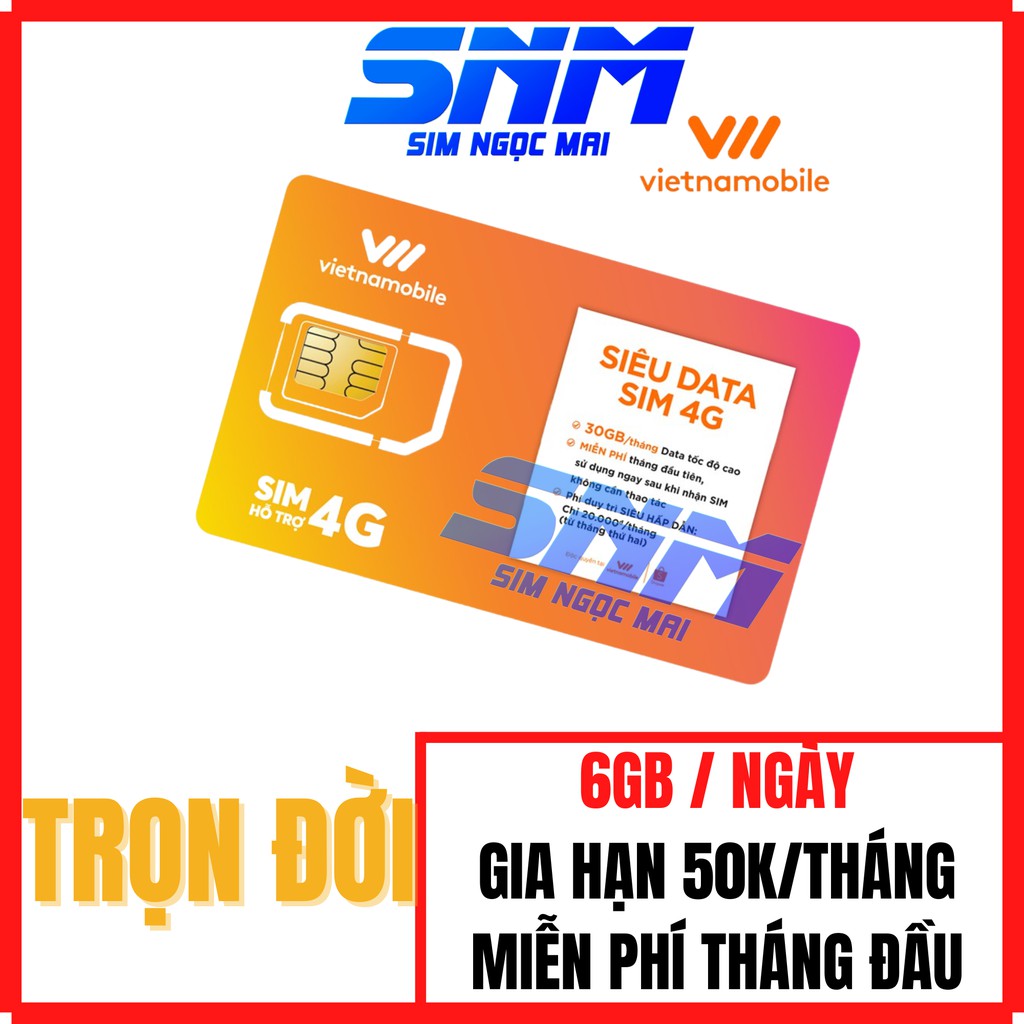 Sim 4G Vietnamobile King Sim miễn phí 300gb/tháng chỉ từ 35k - Miễn Phí Gọi - Sim Ngọc Mai