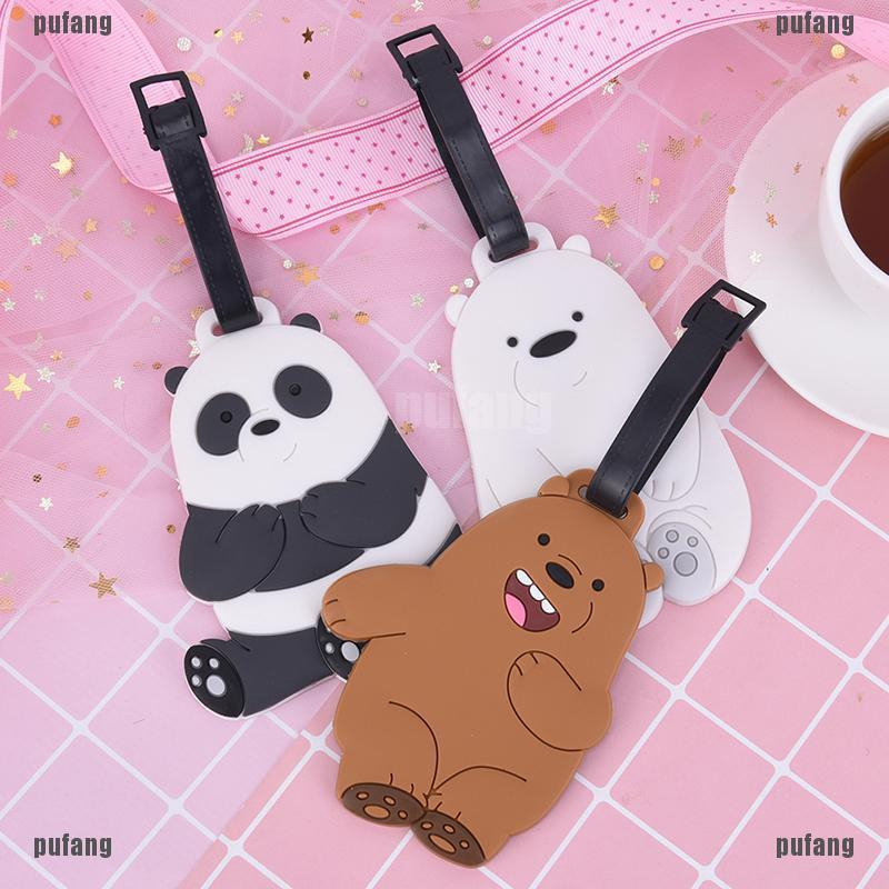 Tag hành lý silicon hình gấu We Bare Bears dễ thương