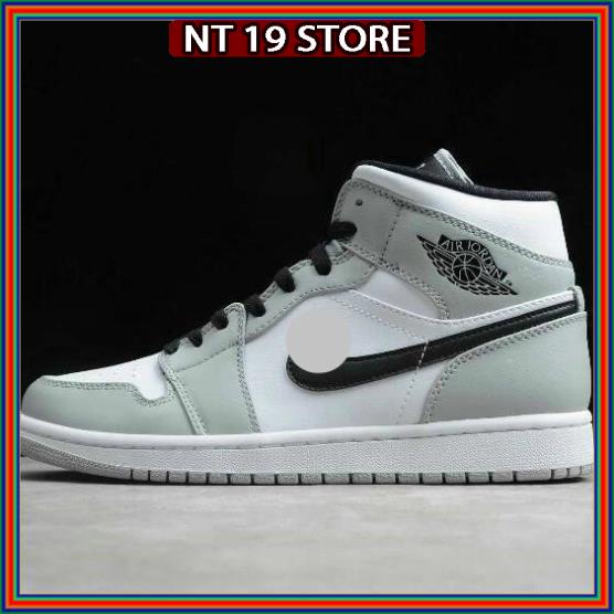 Giày cổ Cao JD Ghi Xám, Giày Jordan JD1 Nam Nữ Xám cổ cao Full Box Hàng Đẹp