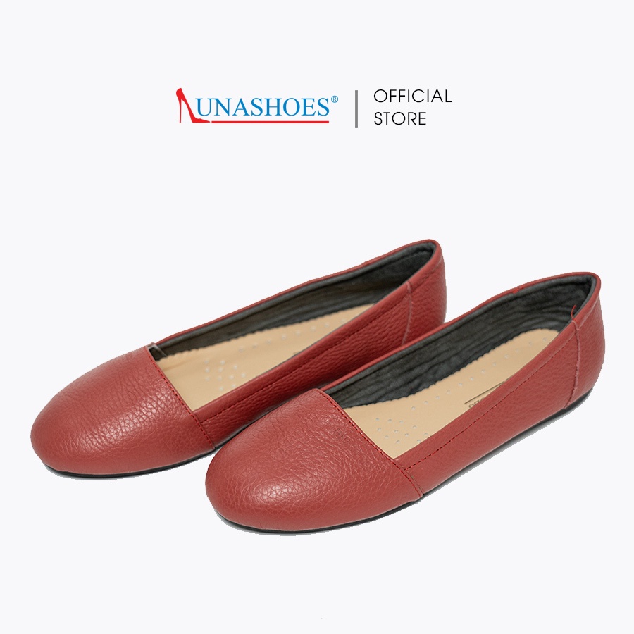 Giày búp bê nữ mũi tròn thương hiệu LUNASHOES 1062 bảo hành 2 năm giầy da bò thật sẵn hàng full box