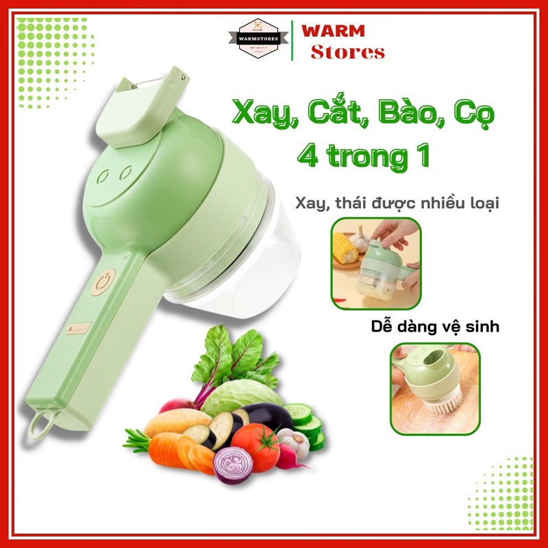 Máy Xay, Máy Thái Rau Củ Cầm Tay Sạc Pin 1500mAh Xay Tỏi Ớt Tiện Lợi Đa Năng Cho Nhà Bếp