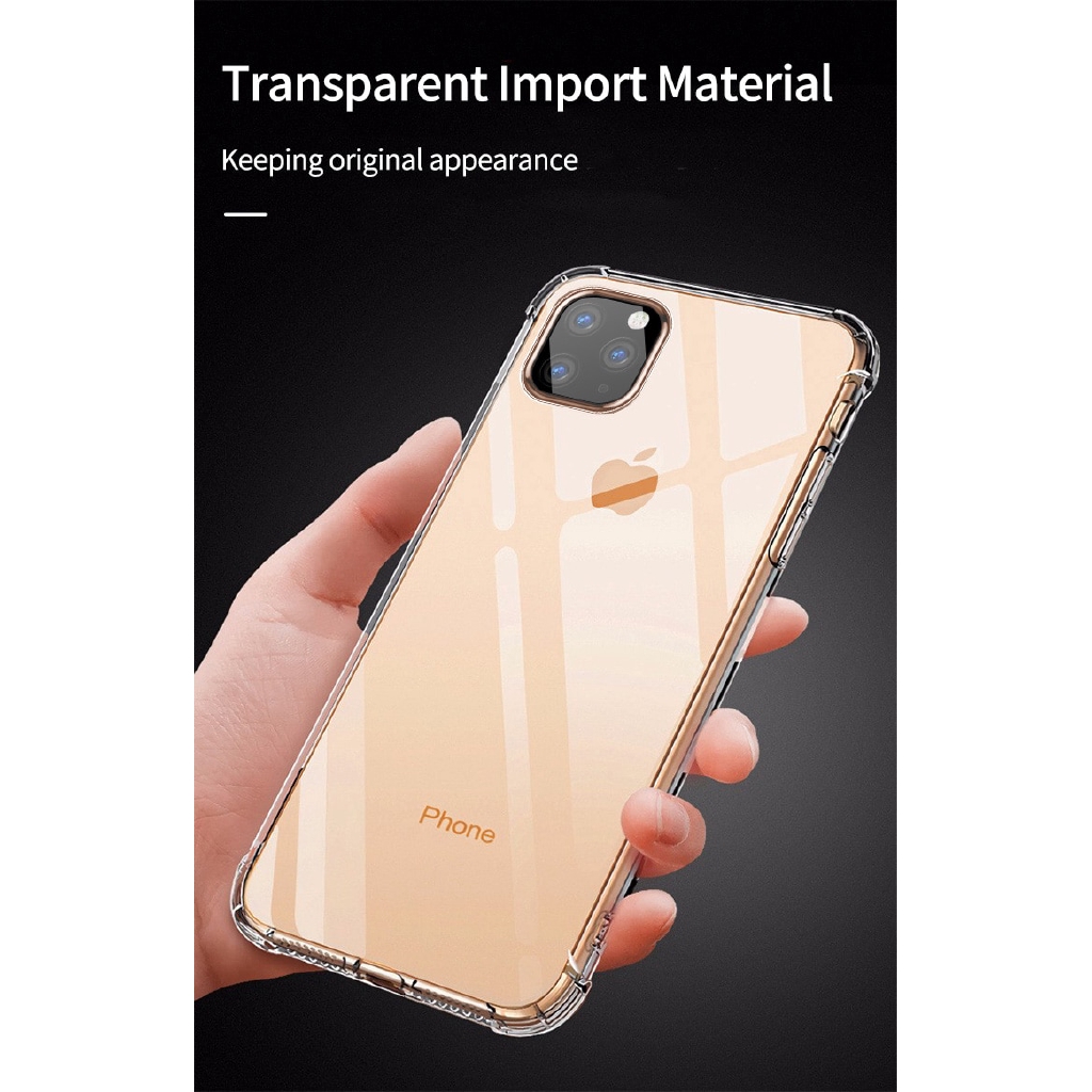 Ốp điện thoại TPU silicon mềm trong suốt chống sốc cho iPhone 12 11 Pro Max XR X XS Max 6 6s 7 8 Plus 5 5s