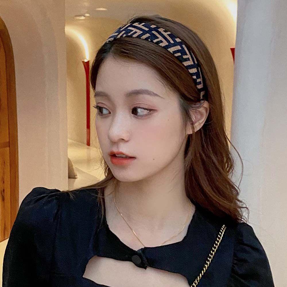 Băng Đô Cài Tóc Bản Rộng In Chữ WMES15H Phong Cách Cổ Điển Thời Trang Cho Nữ