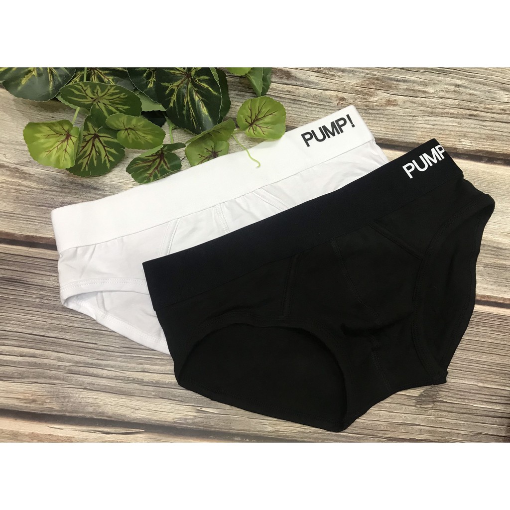 [free ship 50k + che tên đơn hàng] quần lót nam, quần lót tam giác thun cotton cao cấp in chữ pump (hình chụp tại shop)