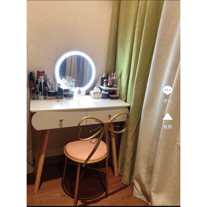Bàn trang điểm phong cách hiện đại ( có đen LED ) tặng kèm ghế nơ có ảnh thật (hàng sẵn ). | BigBuy360 - bigbuy360.vn