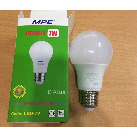 ĐÈN LED BULB 7W MPE TRẮNG / VÀNG