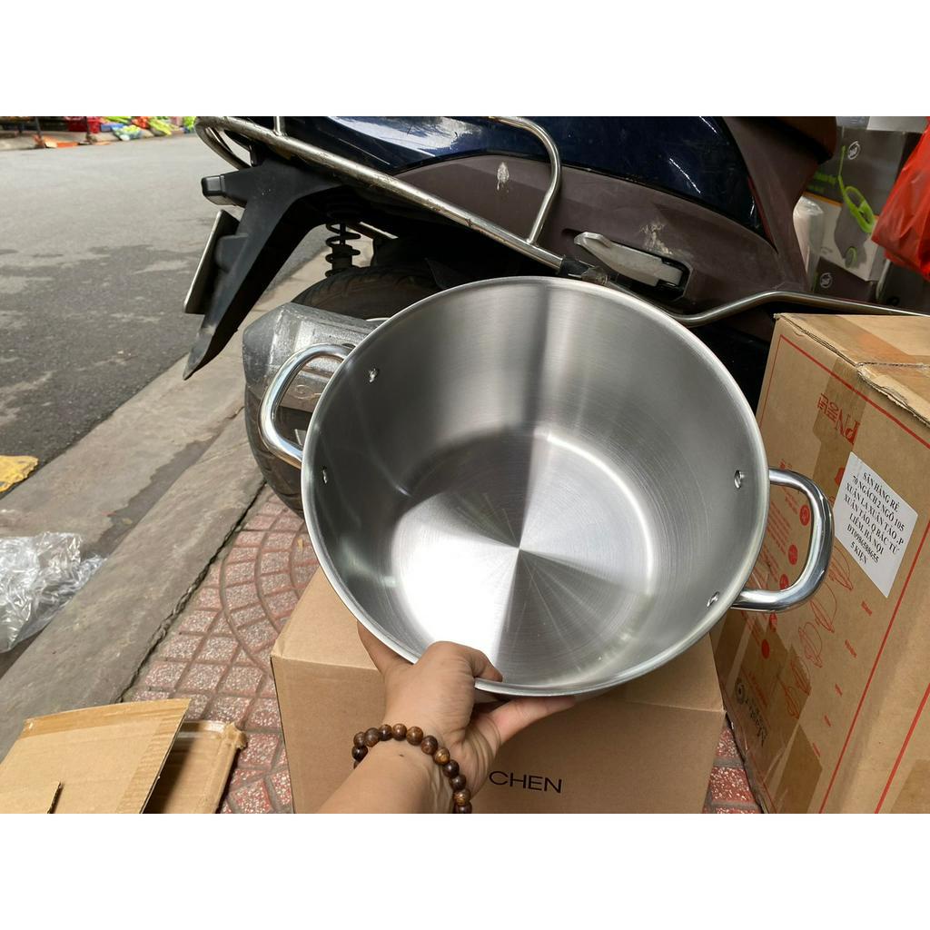 Nồi Inox 304 cao cấp 5 đáy Edelkochen Korea size 28cm dung tích 10L - Hàng Việt Nam xuất Hàn Quốc - Bảo hành 24 tháng