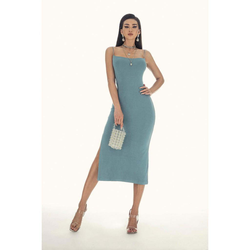 Váy Hai Dây Dài BUSY Thun Dẻo Hai Lớp Co Giãn Xẻ Vạt VHDD | BigBuy360 - bigbuy360.vn