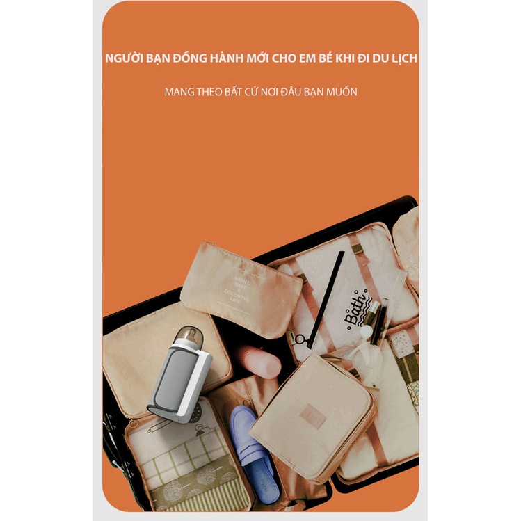 Máy hâm sữa không dây FINOSE LAS02 chính hãng cao cấp, ủ sữa cho bé, cổng sạc USB, giữ nóng, ổn định nhiệt độ