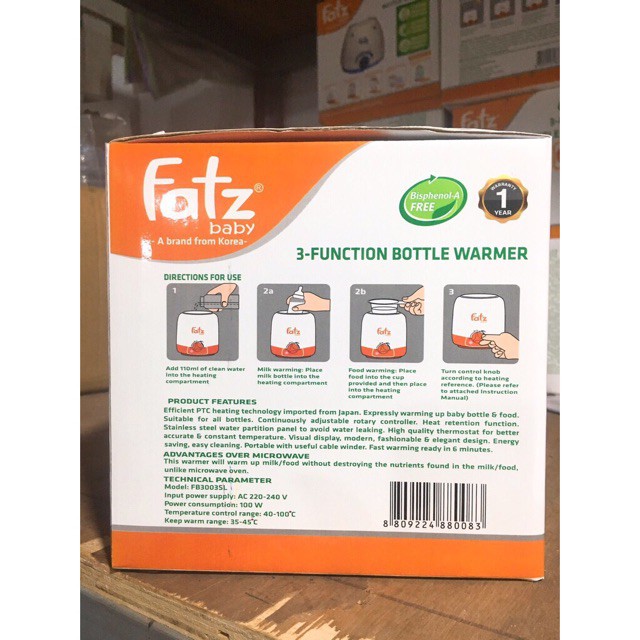 Máy hâm sữa Fatz 3 chức năng tiện lợi cho mẹ