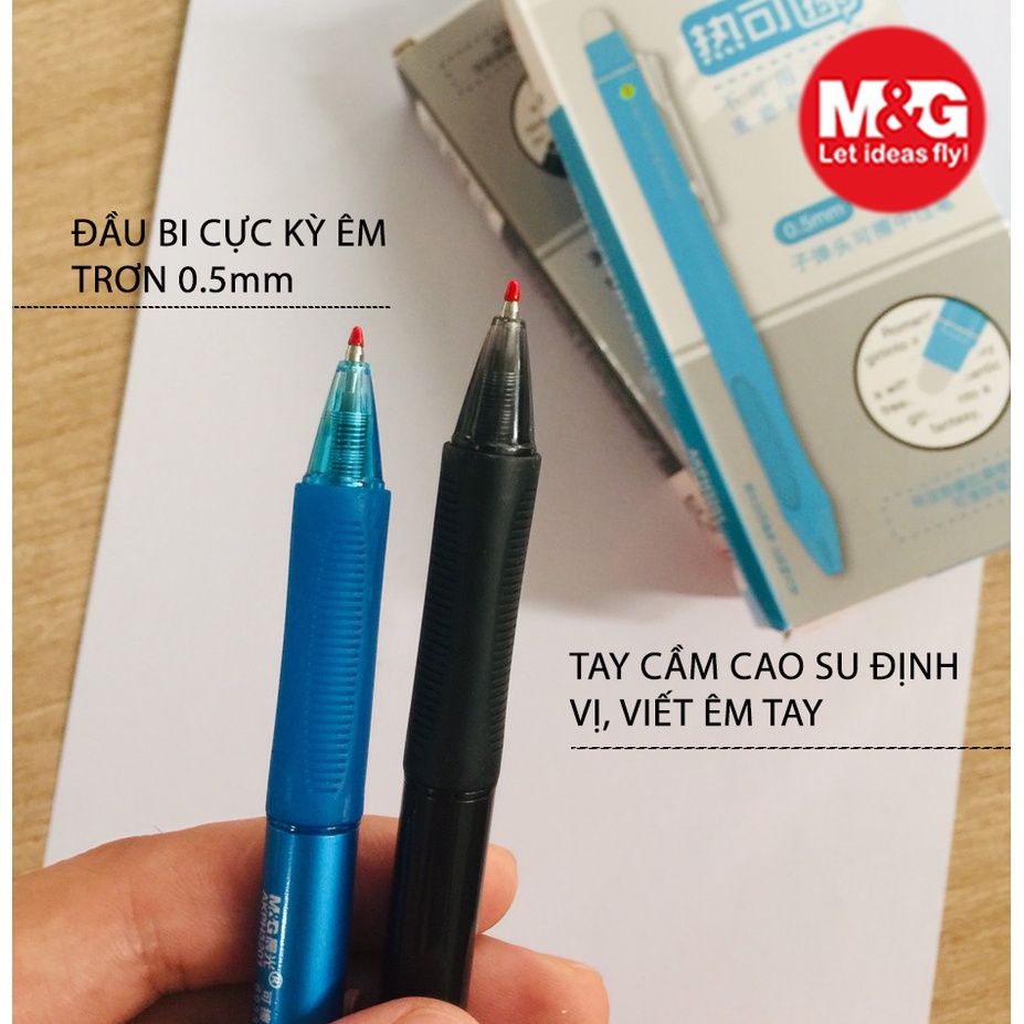 Cây viết mực gel xóa được  bấm AKPH3201 chất lượng giá tốt, tay cầm cao su định vị, nét viết 0.5mm