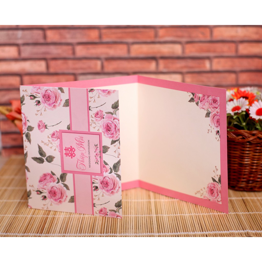 Ruột thiệp cưới hiện đại - thiệp vuông - gập ba