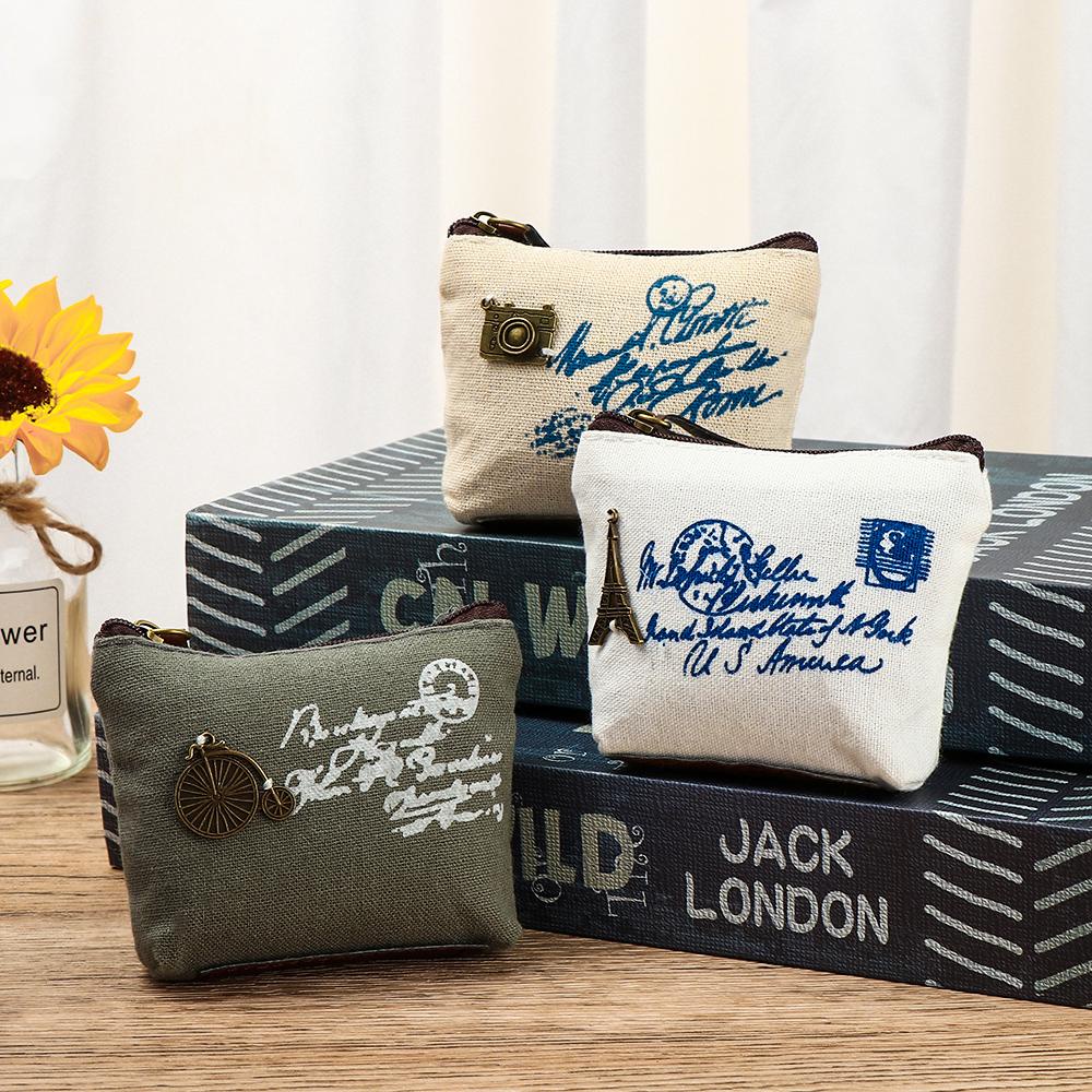 ♫DAPHNE♫ Canvas Coin Purse Retro Mini Coin Pouch Mini Wallet Cute Clutch Bag Classic Hot Key Bag