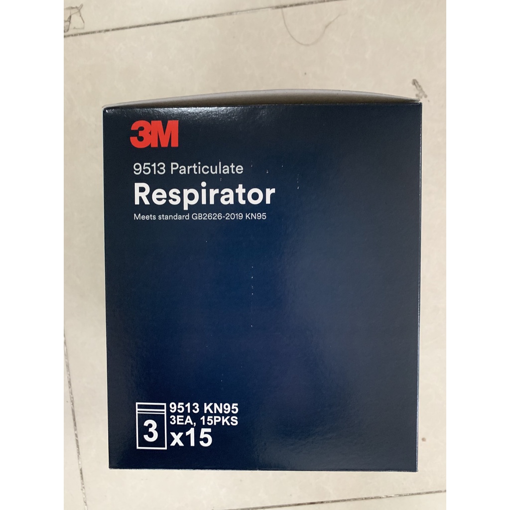 Hộp 45 chiếc khẩu trang chính hãng 3M 9513 KN95 Singapore, màu trắng_Chính hãng Mask3M